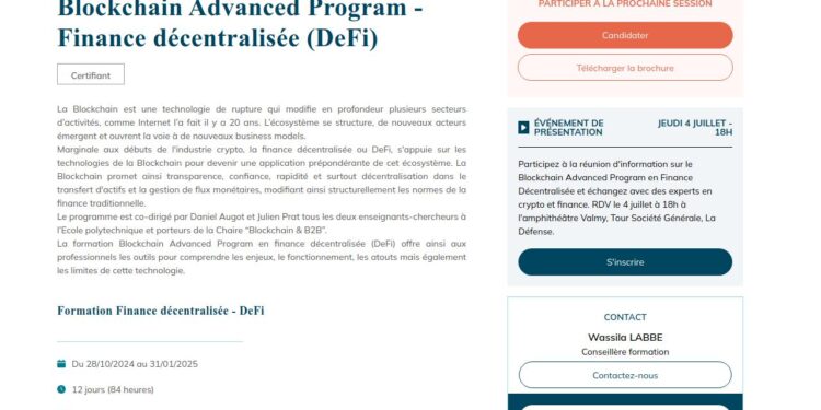 Blockchain Advanced Program - Finance décentralisée (DeFi)